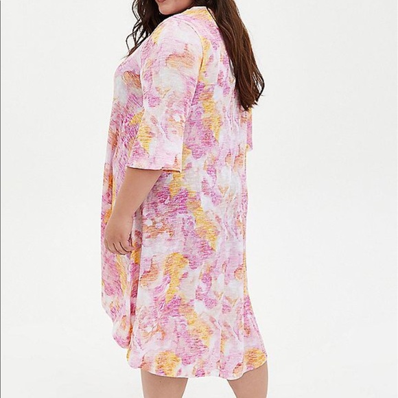 Nwt Torrid Watercolor Hacci Kimono - Picture 2 of 4